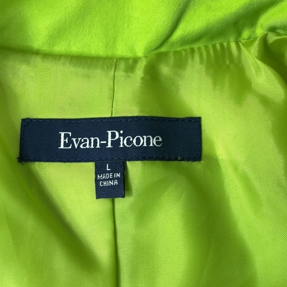 Even Picone Women’s Spring Lime Button Up Jacket, size Large - Picture 4 of 12